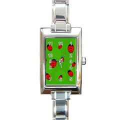 Ladybugs Rectangle Italian Charm Watch by Valentinaart