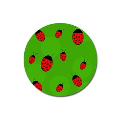 Ladybugs Magnet 3  (round) by Valentinaart