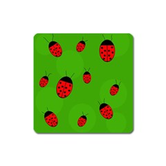 Ladybugs Square Magnet by Valentinaart