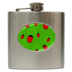 Ladybugs Hip Flask (6 Oz) by Valentinaart