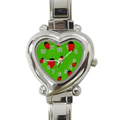 Ladybugs Heart Italian Charm Watch by Valentinaart