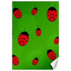 Ladybugs Canvas 12  X 18   by Valentinaart