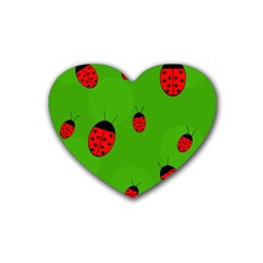 Ladybugs Heart Coaster (4 Pack)  by Valentinaart