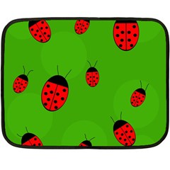 Ladybugs Double Sided Fleece Blanket (mini)  by Valentinaart