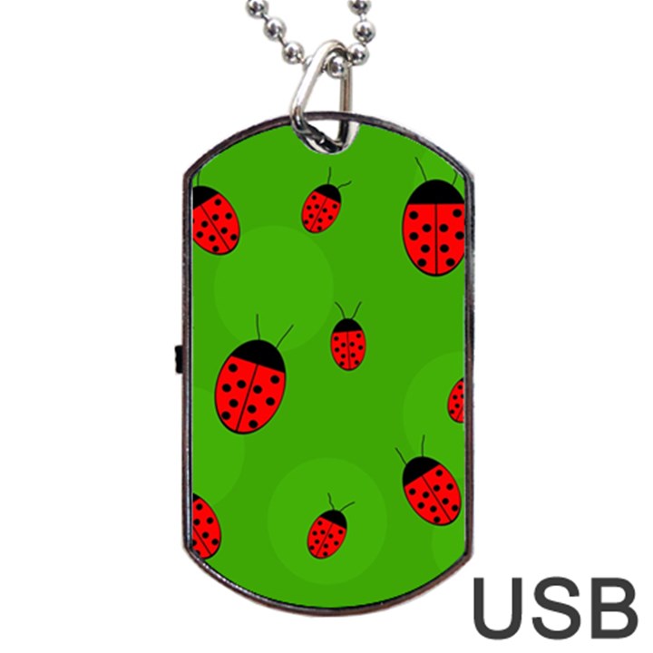 Ladybugs Dog Tag USB Flash (One Side)