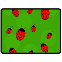 Ladybugs Double Sided Fleece Blanket (large)  by Valentinaart