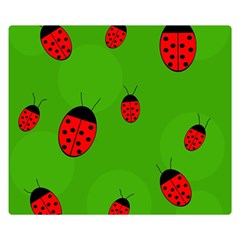 Ladybugs Double Sided Flano Blanket (small)  by Valentinaart