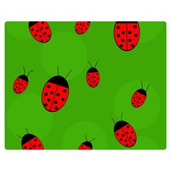 Ladybugs Double Sided Flano Blanket (medium)  by Valentinaart