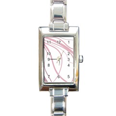 Pink Elegant Lines Rectangle Italian Charm Watch by Valentinaart