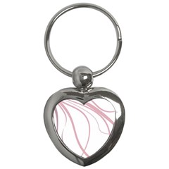 Pink Elegant Lines Key Chains (heart)  by Valentinaart