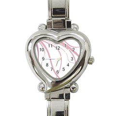 Pink Elegant Lines Heart Italian Charm Watch by Valentinaart