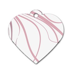 Pink Elegant Lines Dog Tag Heart (two Sides) by Valentinaart