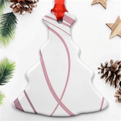 Pink Elegant Lines Christmas Tree Ornament (2 Sides) by Valentinaart