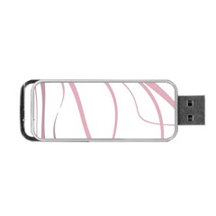 Pink Elegant Lines Portable Usb Flash (one Side) by Valentinaart