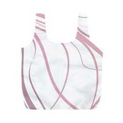 Pink Elegant Lines Full Print Recycle Bags (m)  by Valentinaart