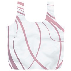 Pink Elegant Lines Full Print Recycle Bags (l)  by Valentinaart