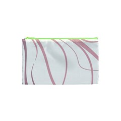 Pink Elegant Lines Cosmetic Bag (xs) by Valentinaart