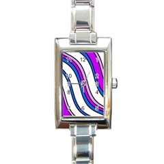 Purple Lines Rectangle Italian Charm Watch by Valentinaart