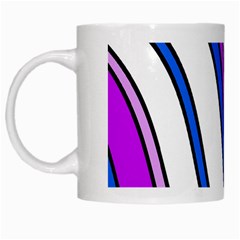 Purple Lines White Mugs by Valentinaart