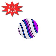 Purple Lines 1  Mini Magnets (100 Pack)  by Valentinaart