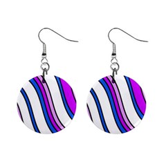 Purple Lines Mini Button Earrings by Valentinaart