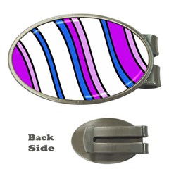 Purple Lines Money Clips (oval)  by Valentinaart