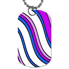 Purple Lines Dog Tag (two Sides) by Valentinaart