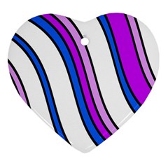 Purple Lines Heart Ornament (2 Sides)