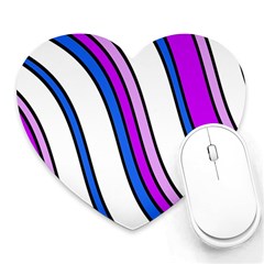 Purple Lines Heart Mousepads by Valentinaart