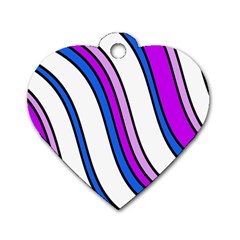 Purple Lines Dog Tag Heart (one Side) by Valentinaart