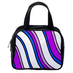 Purple Lines Classic Handbags (one Side) by Valentinaart