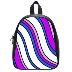 Purple Lines School Bags (small)  by Valentinaart