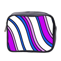 Purple Lines Mini Toiletries Bag 2-side by Valentinaart