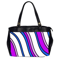 Purple Lines Office Handbags (2 Sides)  by Valentinaart