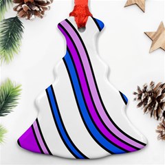 Purple Lines Ornament (christmas Tree) by Valentinaart