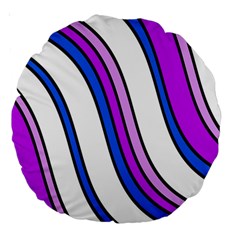 Purple Lines Large 18  Premium Round Cushions by Valentinaart