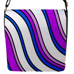 Purple Lines Flap Messenger Bag (s) by Valentinaart