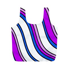 Purple Lines Full Print Recycle Bags (m)  by Valentinaart