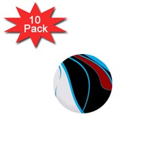 Blue, Red, Black And White Design 1  Mini Buttons (10 Pack)  by Valentinaart