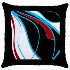 Blue, Red, Black And White Design Throw Pillow Case (black) by Valentinaart