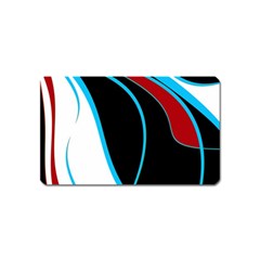 Blue, Red, Black And White Design Magnet (name Card) by Valentinaart