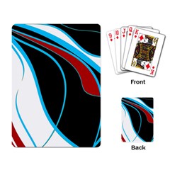 Blue, Red, Black And White Design Playing Card by Valentinaart