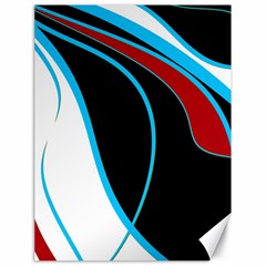 Blue, Red, Black And White Design Canvas 18  X 24   by Valentinaart