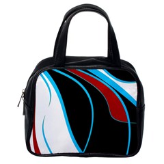 Blue, Red, Black And White Design Classic Handbags (one Side) by Valentinaart