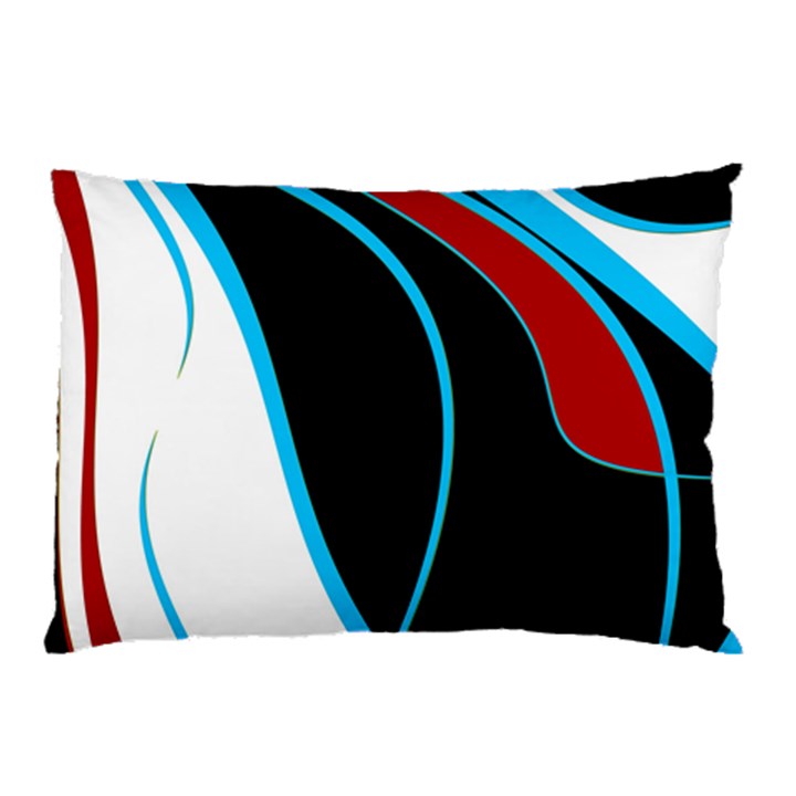 Blue, Red, Black And White Design Pillow Case