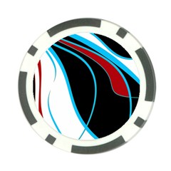 Blue, Red, Black And White Design Poker Chip Card Guards (10 Pack)  by Valentinaart