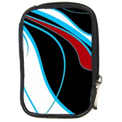 Blue, Red, Black And White Design Compact Camera Cases by Valentinaart