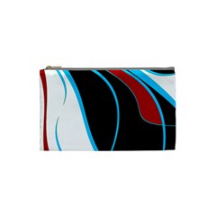 Blue, Red, Black And White Design Cosmetic Bag (small)  by Valentinaart