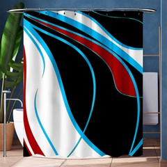 Blue, Red, Black And White Design Shower Curtain 60  X 72  (medium)  by Valentinaart