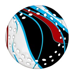 Blue, Red, Black And White Design Round Filigree Ornament (2side) by Valentinaart